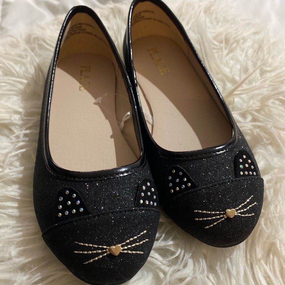 Black Glitter Kitten Dress Shoes